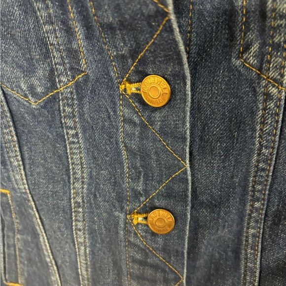 Madewell Classic Front Button Flap Pocket Preppy Academia Jean Jacket Size S - Picture 4 of 10